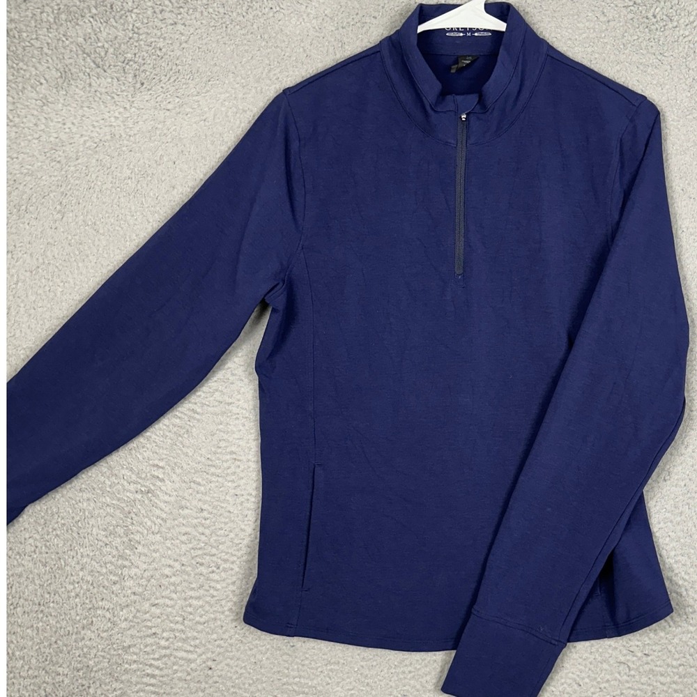 Greyson Shirt Womens Medium Quarter-Zip Navy Blue Pullover Athletic Stretch EUC